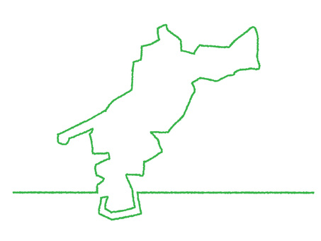 愛媛の一筆書き 愛媛,地図,一筆のイラスト素材