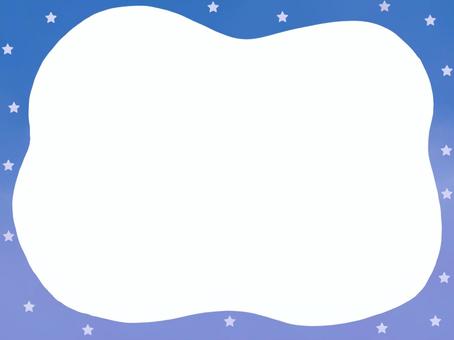 星の背景フレーム枠：紺のグラデーション フレーム,枠,星,星空,夜空,囲み枠,飾り枠,見出し,タイトル,あしらいのイラスト素材