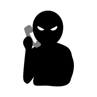 詐欺電話する人 オレオレ詐欺,シルエット,詐欺,電話,受話器,振り込め詐欺,詐欺師,犯人,騙す,人物のイラスト素材