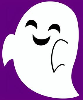 にっこり笑うおばけ ハロウィン素材 にっこり笑うおばけ ハロウィン素材 おばけ,お化け,ゴースト,シンプル,モノクロ,黒,白,笑顔,笑う,きもだめしのイラスト素材