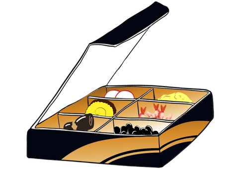 市販の高級おせち料理 市販の高級おせち料理 市販,高級,お節,料理,正月,黒豆,小エビ,栗きんとん,かまぼこ,伊達巻のイラスト素材