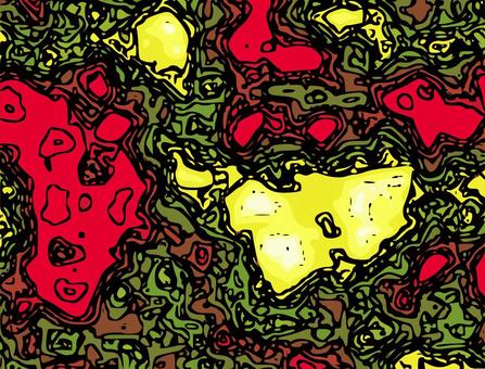 カオスなコミック抽象マップ 抽象的,アブストラクト,等高線,マップ,テクスチャ,背景,壁紙,コミック風,線画,黒線のイラスト素材