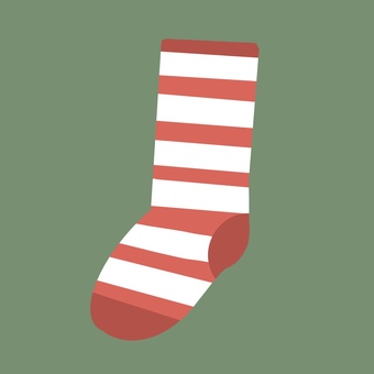 赤いしましまの靴下 靴下,ソックス,くつした,赤,ボーダー,しましまのイラスト素材