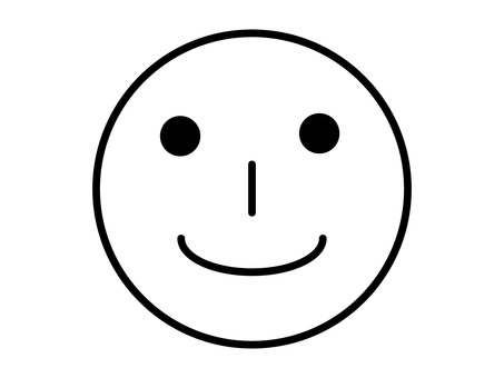 笑顔のシンプルでポジティブな感情アイコン 表情,笑顔,顔,アイコン,シンボル,感情,嬉しい,ポジティブ,円,丸のイラスト素材