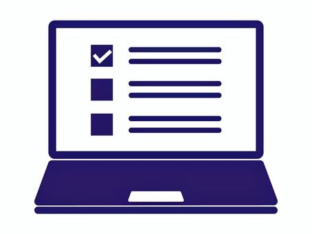 WEBのアンケート(オンラインの調査) WEBのアンケート(オンラインの調査) web,アンケート,オンライン,調査,パソコン,アイコン,リサーチ,ノートパソコン,マーク,回答のイラスト素材