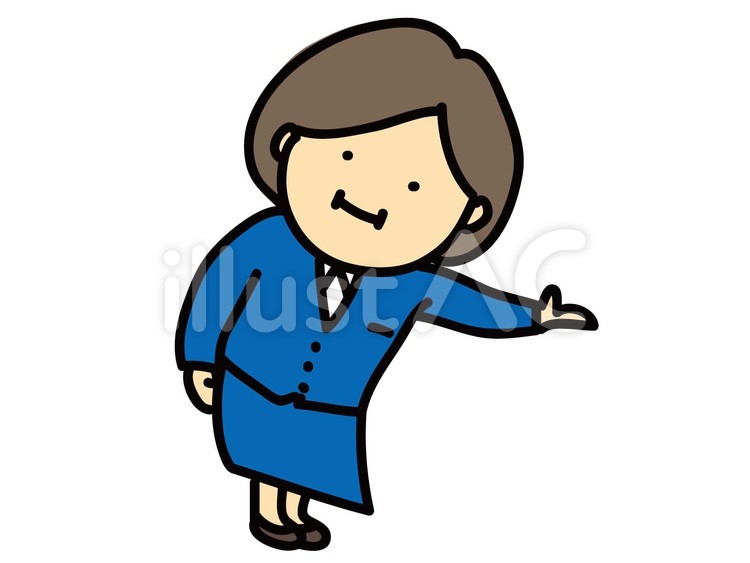 女性会社員 女性,受付,案内のイラスト素材