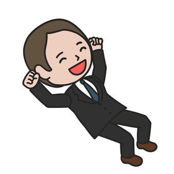 喜ぶ人 胴上げ,ガッツポーズ,達成感,喜び,笑顔,成功,歓喜,男性,スーツ,ビジネスのイラスト素材