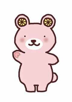 フルーツくまさん フルーツくまさん 熊,クマ,ピンクのイラスト素材