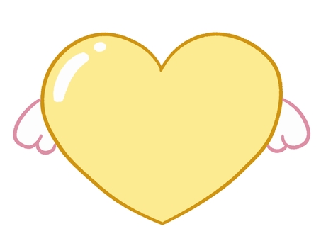 羽がついた黄色いハート