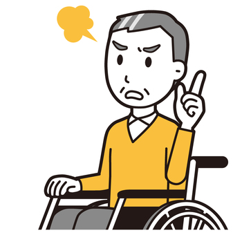 ニット中年男性(黄)-315-バスト  ニット中年男性(黄)-315-バスト 車いす,怒る,おじさん,男性,中年,お父さん,パパ,シニア,ミドルエイジ,人物のイラスト素材