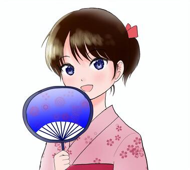 Girl in yukata, yukata, chica, figura, JPG and PNG