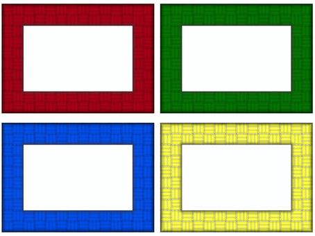 三崩し模様のフレ−ム　セット 三崩し模様,フレ−ム,ポストカード,メッセージカード,長方形,罫線なし,セット,赤,緑,青のイラスト素材