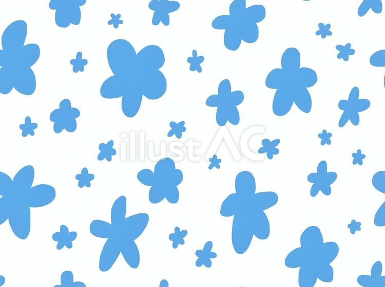 花模様　大きさ色々　ブルー 花,模様,花柄のイラスト素材
