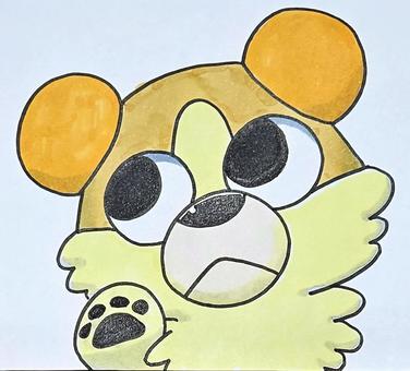 犬 犬,動物,コミカル,もふもふ,アナログのイラスト素材
