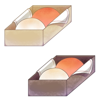 紅白まんじゅうのイラスト素材（透過あり） 紅白まんじゅう,まんじゅう,和菓子,食べ物,和風,お祝い,入学,卒業,結婚,祝いのイラスト素材