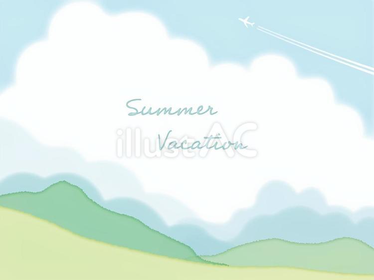 夏の空のフレーム2 キャンプ,アウトドア,夏休みのイラスト素材