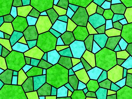 Illustration, stained glass, mosaic, green, 