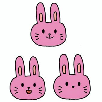 手描きのうさぎ 手描きのうさぎ 動物,てがき,ウサギ,かわいい,へたうま,アニメ,絵顔,顔だけのイラスト素材