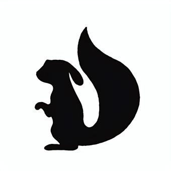 カーバンクル カーバンクル,リス,宝石,尻尾,動物,シンプル,白黒,シルエット,イラストのイラスト素材