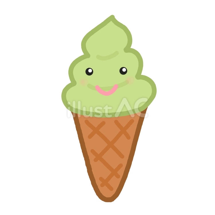 ほのぼの抹茶ソフトクリーム ソフトクリーム,抹茶,食べ物のイラスト素材
