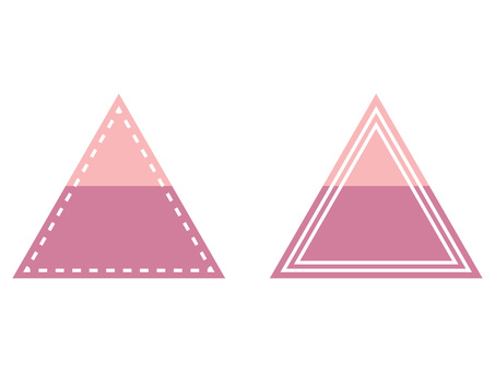 ピンクの三角形の分割フレームセット フレーム,三角形,飾り枠,幾何学模様,背景,ロゴ,タイトル,マーク,分割,ピンクのイラスト素材