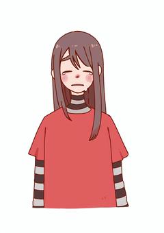 女の子　悲しい顔 表情,女の子,可愛い,オリジナルキャラクター,悲しい,悲しみ,涙,泣き顔,アイコンのイラスト素材