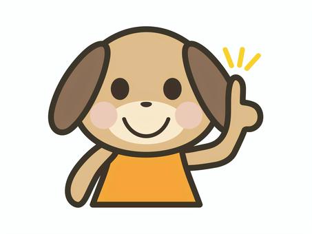 ポイントを説明するかわいい犬キャラ 犬,指差し,説明,ポイント,かわいい,案内,紹介,確認,チェック,動物のイラスト素材