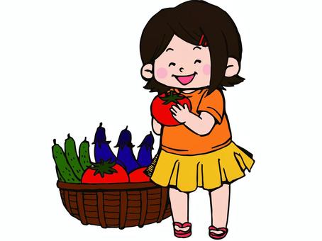 Illustration, children, vegetables, harvest, 