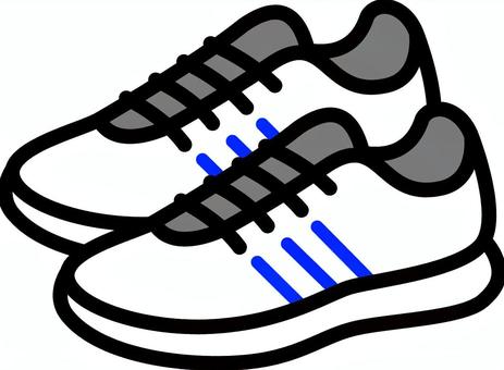 ネイビーの室内運動靴です。 室内,運動靴,シンプル,靴,トレーニング,シューズ,スニーカー,フィットネス,スポーツ,インドアのイラスト素材