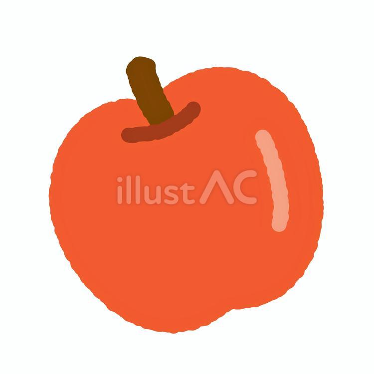 手書きのかわいい赤いりんご りんご,リンゴ,林檎のイラスト素材