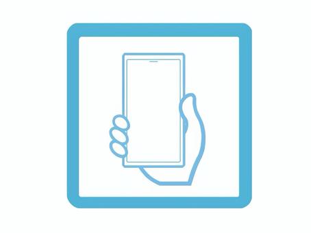 スマートフォンのアイコン(マーク) スマートフォン,スマホ,手,ハンド,持つ,スタイリッシュ,長方形,おしゃれ,使い易い,画面のイラスト素材