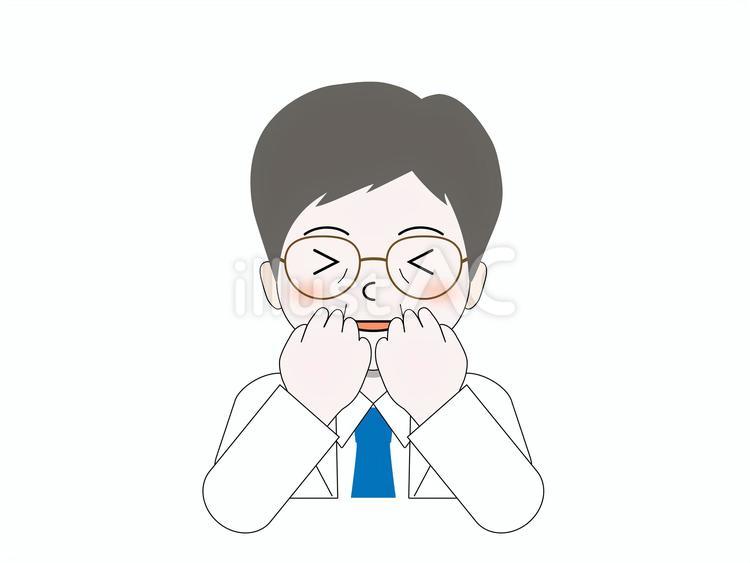 おどけた表情の白衣にメガネの人物 人物,医療,病院のイラスト素材