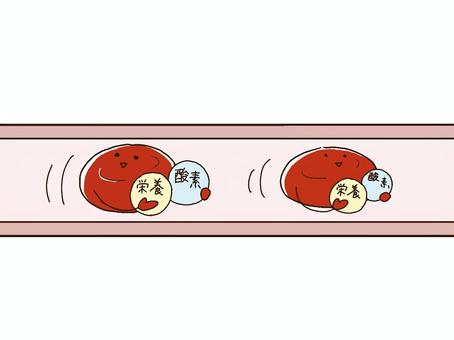 栄養と酸素を運ぶ赤血球 赤血球,健康,血管,血液,人体のイラスト素材