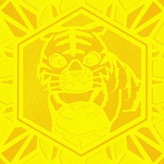 シームレスなモザイク　干支 寅　o  寅,虎,トラ,干支,動物,正月,年賀状,背景素材,バックグラウンド,モザイクのイラスト素材