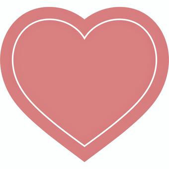 Frame heart double line pink, , JPG and PNG