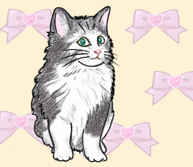 おすまし猫 猫,おすまし,可愛い,動物,リボンのイラスト素材