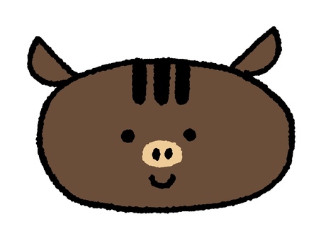 かわいい表情のいのしし いのしし,亥,干支,十二支,動物,年賀状,正月,新年,元旦,年賀のイラスト素材