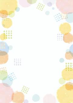 円のフレーム34 フレーム,背景,円,水彩,かわいい,枠,丸,ドット,カラフル,柔らかいのイラスト素材