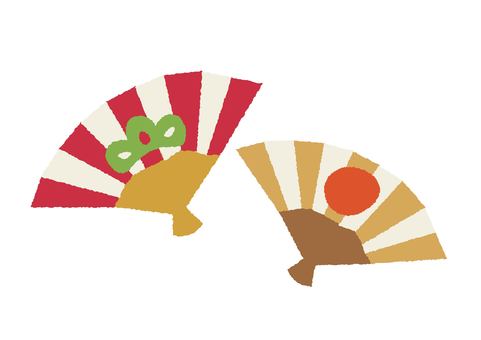 扇子のゆるいイラスト