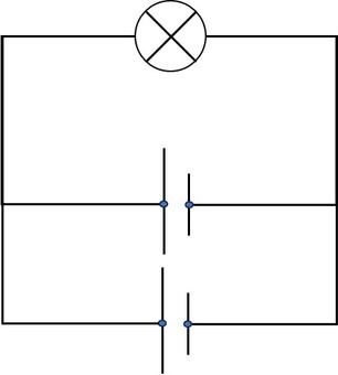 豆電球回路基本2 小学校,理科,テスト,プリント,ドリル,豆電球,回路,中学受験のイラスト素材