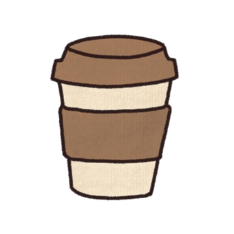 テイクアウトカップの手描きイラスト 手描き,素材,テイクアウト,カップ,コーヒー,カフェ,ホットコーヒーのイラスト素材