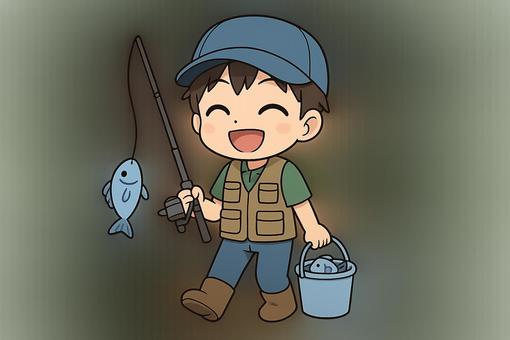 楽しい釣り少年