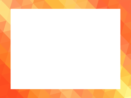 オレンジの幾何学模様の四角フレーム48