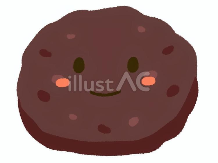 微笑んでいる可愛いおはぎのキャラクター おはぎ,ぼたもち,キャラクターのイラスト素材