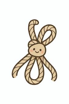 笑顔のロープの結び目