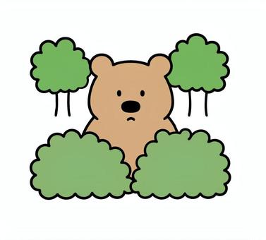 茂みの中にいる熊(くま) 茂みの中にいる熊(くま) くま,動物,茂みのイラスト素材