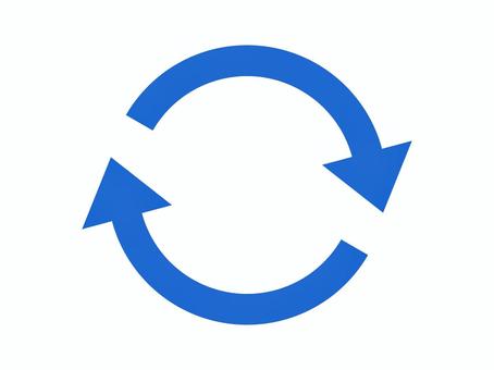 青矢印(循環・2つ) 青矢印(循環・2つ) 矢印,循環,青,シンプル,丸い,回る,回転,リピート,繰り返し,リサイクルのイラスト素材