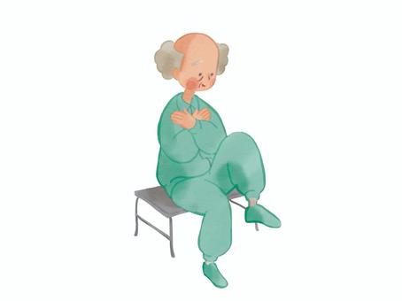 Illustration, senior citizens, voluntary training, care, 