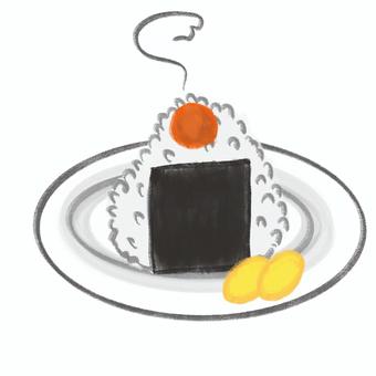 梅おにぎり 梅おにぎり おにぎり,おむすび,梅おにぎり,梅,にぎりめし,ごはん,米,三角おむすび,三角おにぎり,朝ごはんのイラスト素材