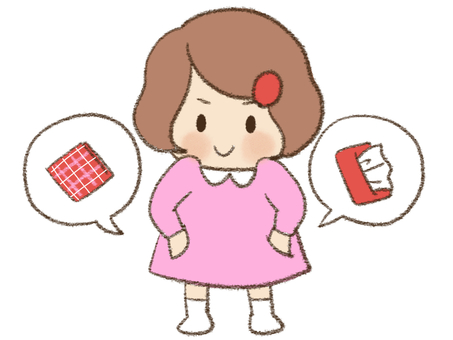 ハンカチ・ティッシュを準備する女の子 視覚支援,お支度ボード,絵カード,スケジュール,子ども,ハンカチ,ティッシュのイラスト素材